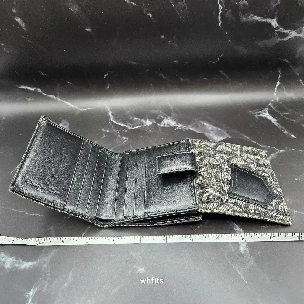 Christian Dior Trotter Canvas Trifold Wallet with dust bag and box. - Picture 8 of 13